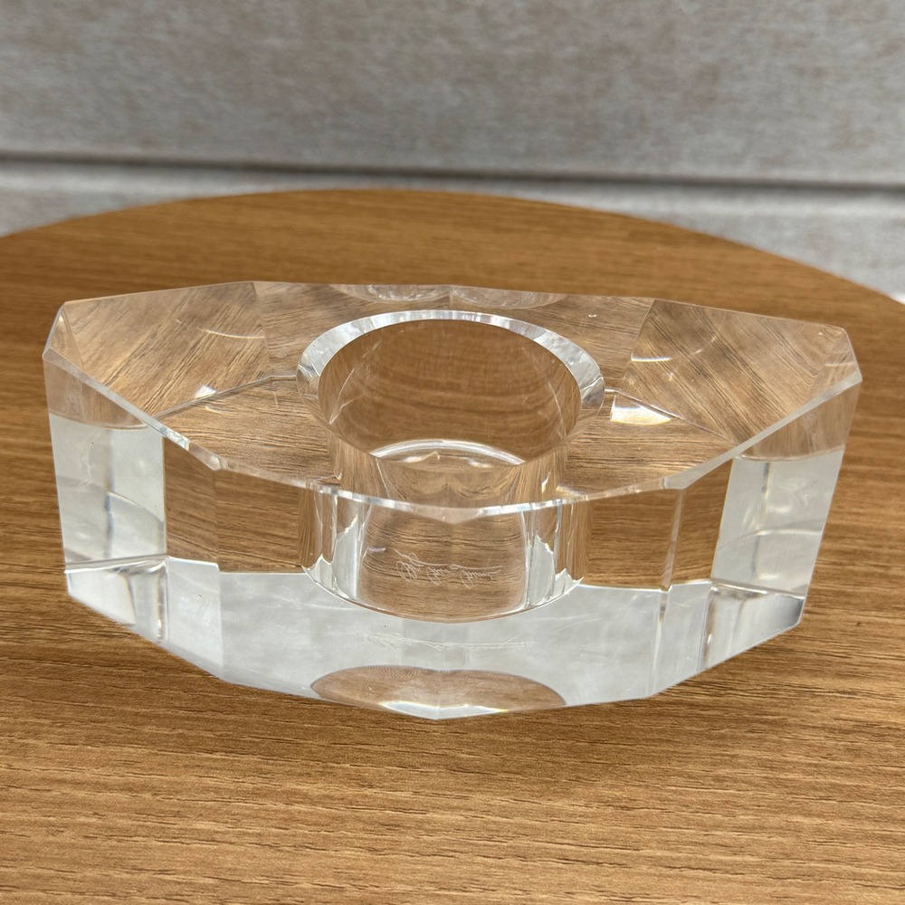 OLEG CASSINI MCM Crystal Tea Light‎ Candle Holder Votive 5" X 2"